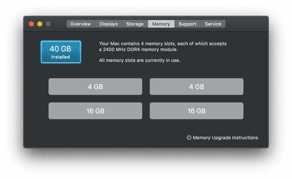 40GB of RAM configuration in my iMac
